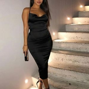 Neon Satin Lace Up Dress